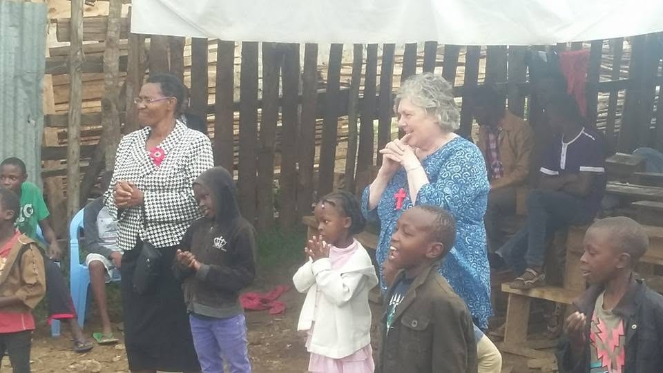 Visiting well-wishers spending time with the children
