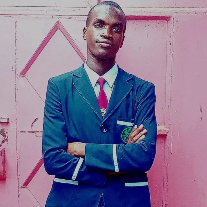 A proud student in school uniform