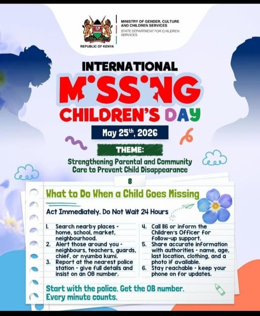 International Missing Children's Day awareness poster