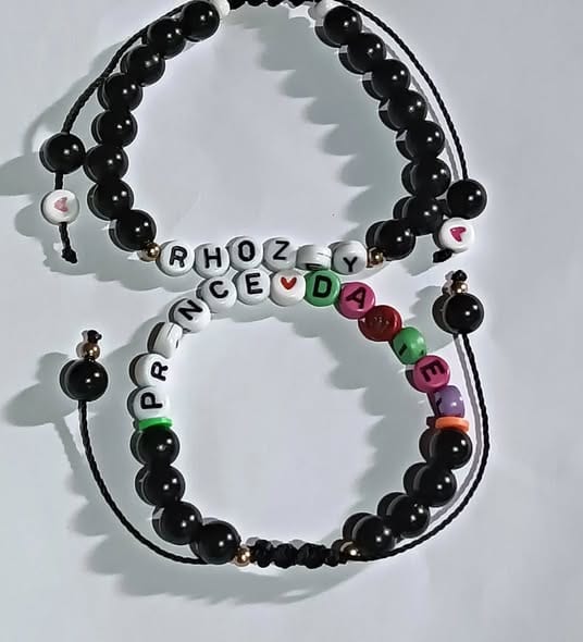 Personalised beaded bracelets with children's names
